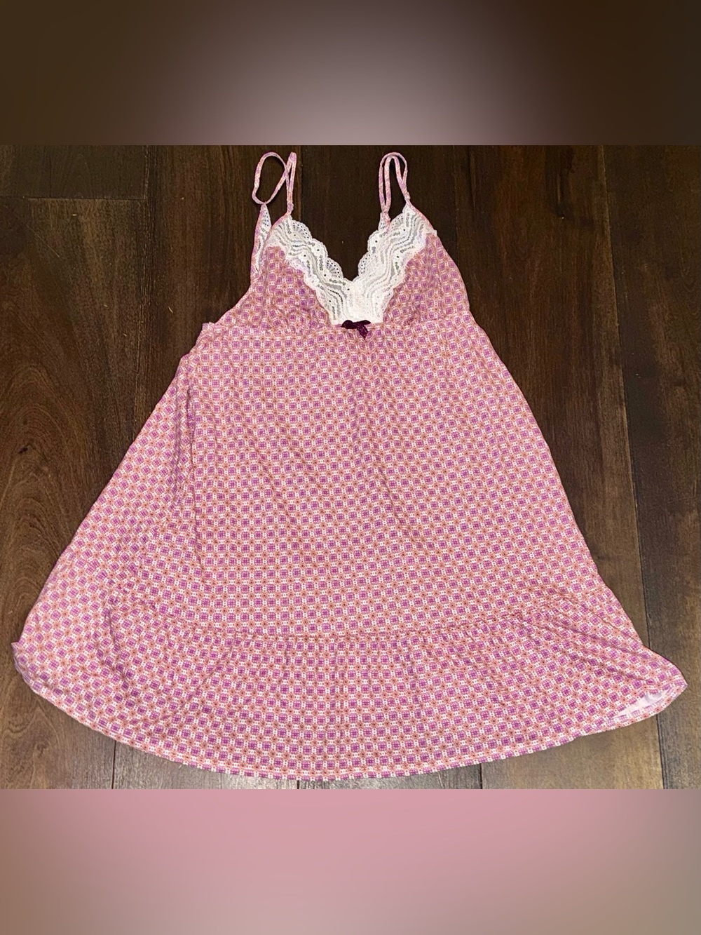 Victoria’s Secret Pink Lace Chemise Nightgown Sleep Dress Medium | EUC